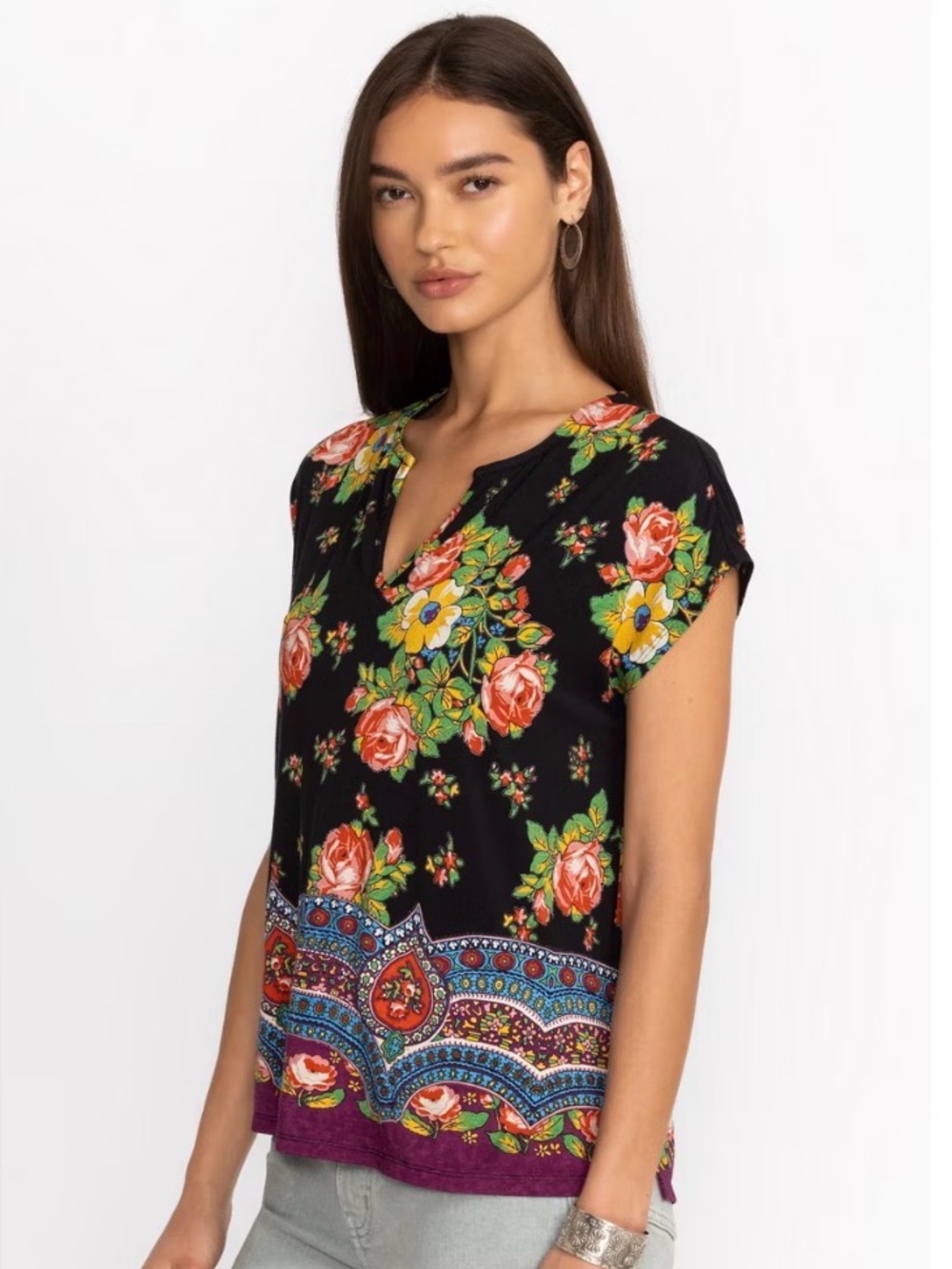 Johnny Was the Janie Spark Dolman Sleeve Top Large